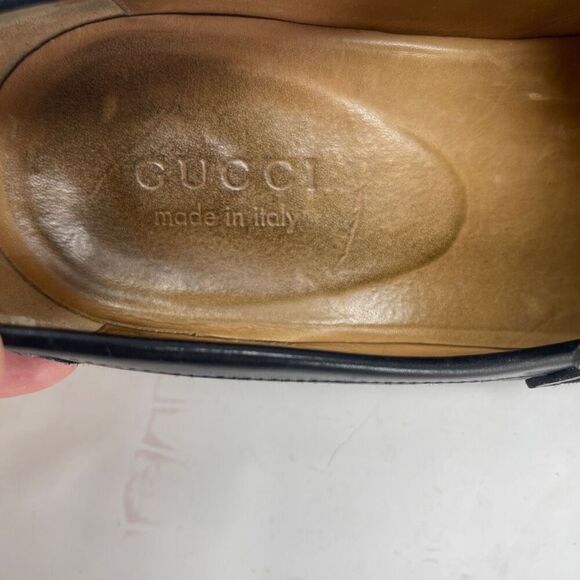 GUCCI MEN'S BLACK LEATHER LOAFERS DRESS SHOES SIZE EU 42 E - Picture 3 of 8